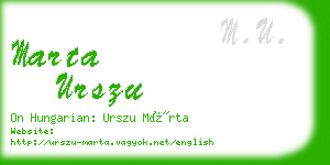 marta urszu business card